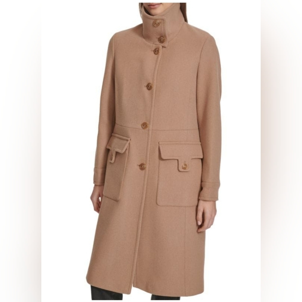 ANDREW MARC Almedia Wool Blend Trench Coat